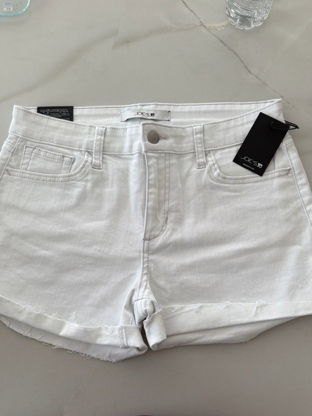 Joe's Jeans White High-Rise Denim Cutoff Shorts